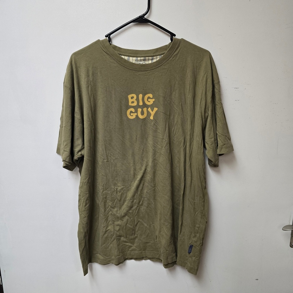 Life is Good Mens Big Guy Graphic T-Shirt Olive Green XL Short Sleeve Cotton Tee